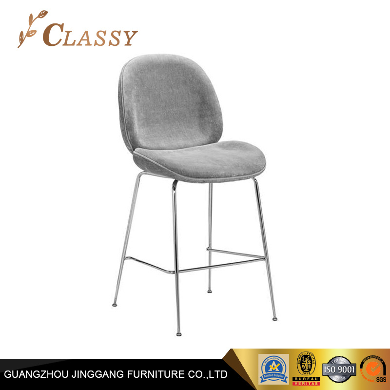 Commerical Bar Furniture Fabric Bar Stool with Metal Frame