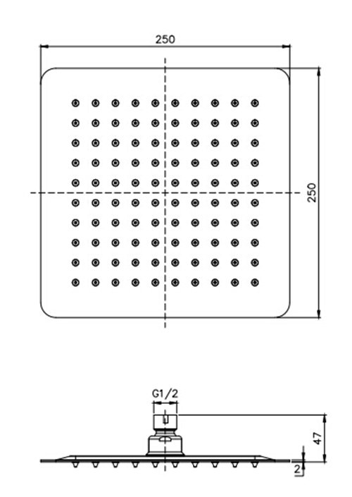 Square Stainless Steel Shower Head with Watermark Approval (SSP101)