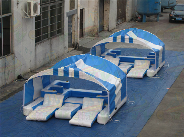 Commercial Grade Inflatable Lounge Floating Island Mat, Water Park Rental