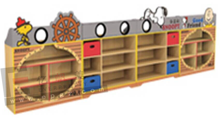 Kids Cabinet Daycare Center Furniture Kids Toys Storage Cabinet -Sf-07W for Kindergarten