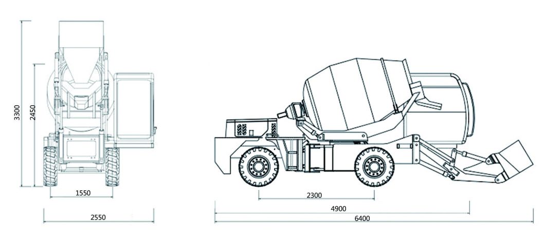 1.2 Cube Meter Capacity Automatic Concrete Mixer Truck for Building Industry