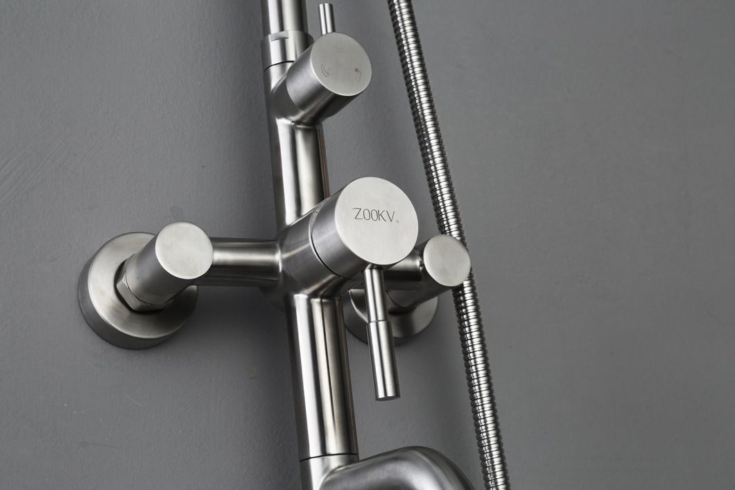304 Stainess Steel Dural Function Bath Faucet Bathroom Rain Shower Set