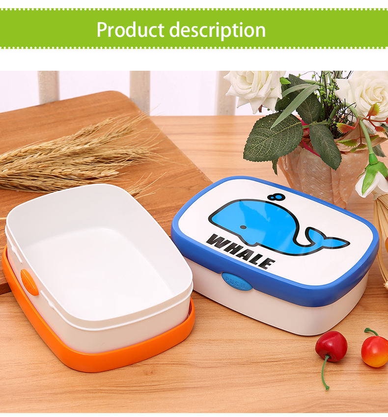 High Quality Fashion Colorful Bento Catoon Plastic Lunch Box