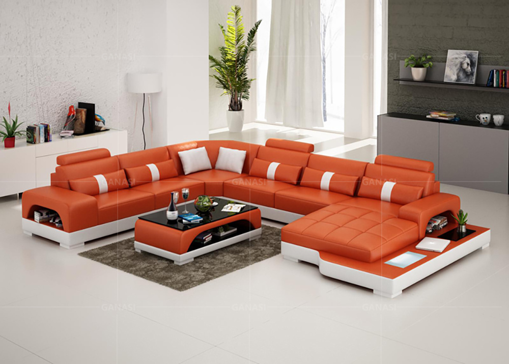 House LED Living Room Furniture Sectional Corner Sofa