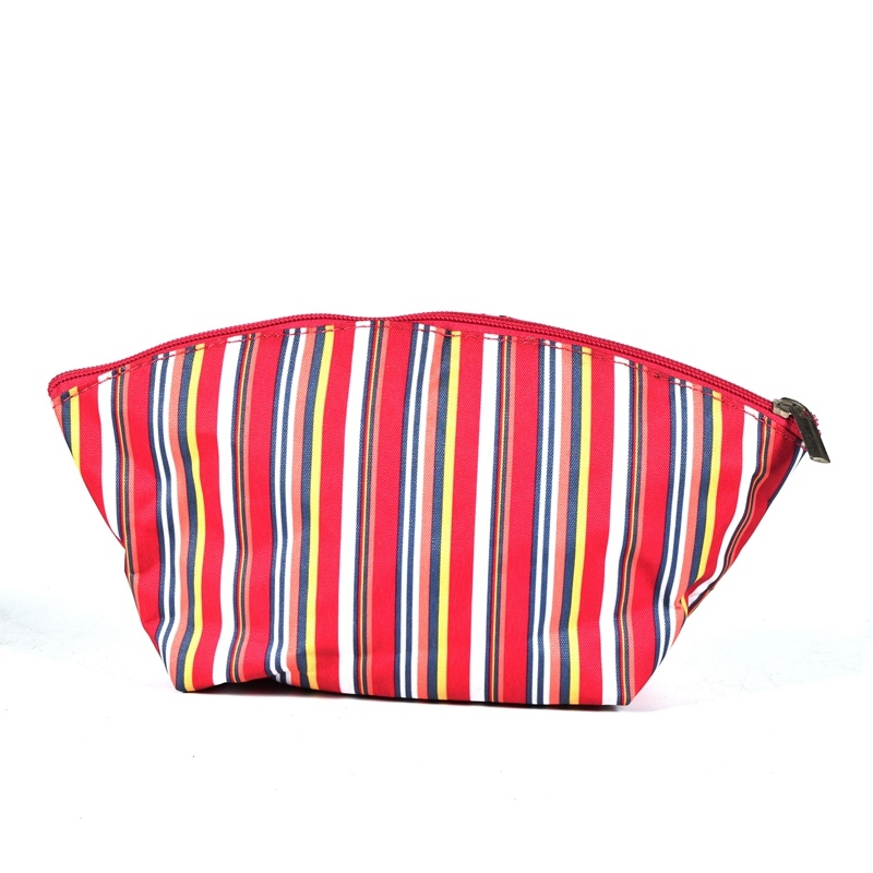 Fashion Tote Clutch Lady Handbag Stripe Makeup Case Cosmetic Bag