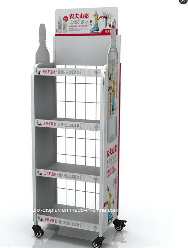 Retailed Steel Wire Soft Drink Display Rack/Beverage Display Shelf