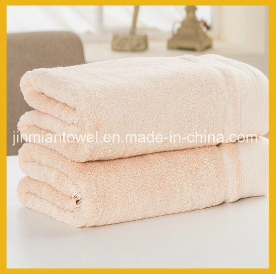 White Cotton Bath Towel with Dobby Border