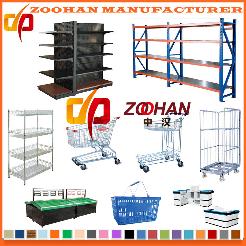 Double Tier Basket Plastic Wire Metal Grocery Shopping Trolley (Zht220)