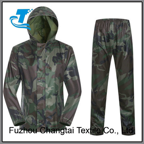 Men's PVC Camo Rain Suit for Outdoor Activities