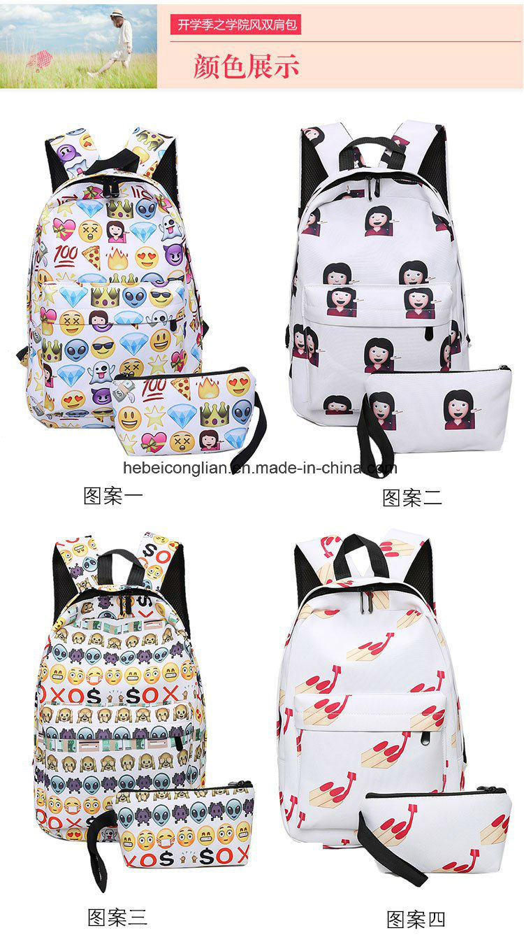 Promotional Cartoon Printing Backpack Set Double-Shoulder Briefcase Satchel School Bags