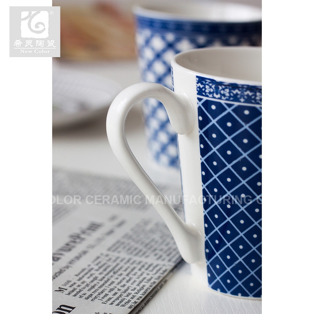 Blue Color 11oz Company Logo Porcelain Coffee Mug Tea Mug Drink Mug