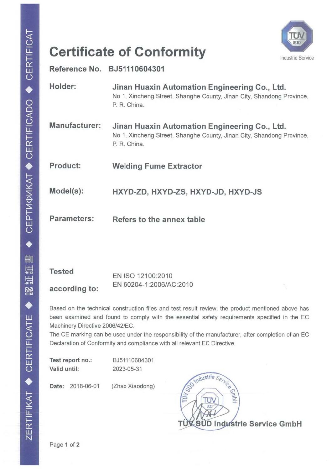 Welding Fume Extraction Air Purifier Filter with Exhuaust Arm Soldering