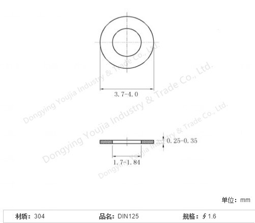 DIN125 Stainless Steel Plain Washer