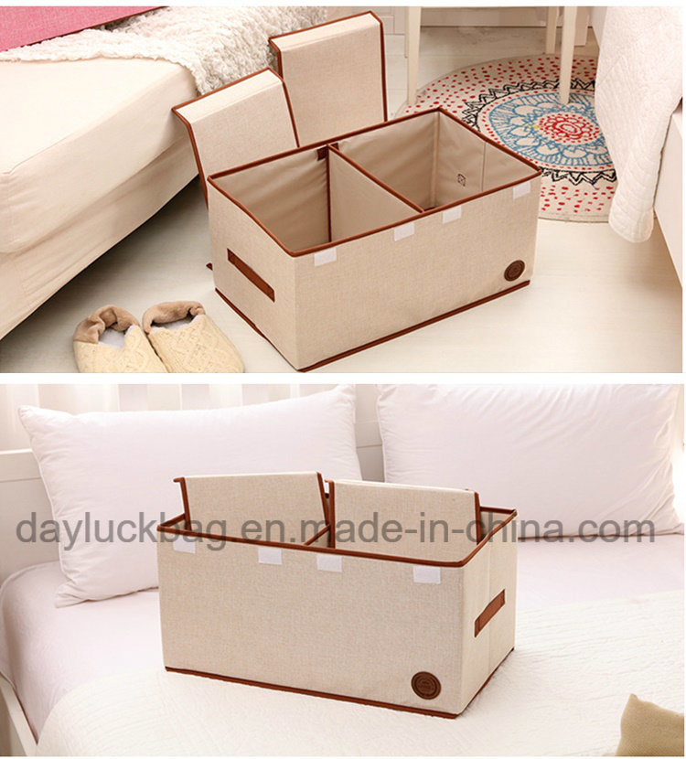Grey Foldable Separate Non Woven Cardboard Large Removable Clothes Storage Box
