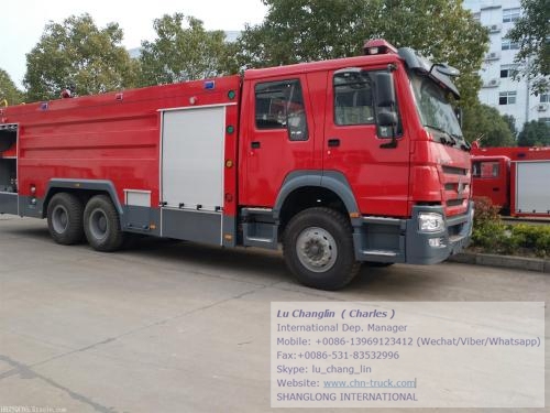 Sinotruk 12000L Fire Extinguisher Foam Powder Tank Fire Fighting Truck