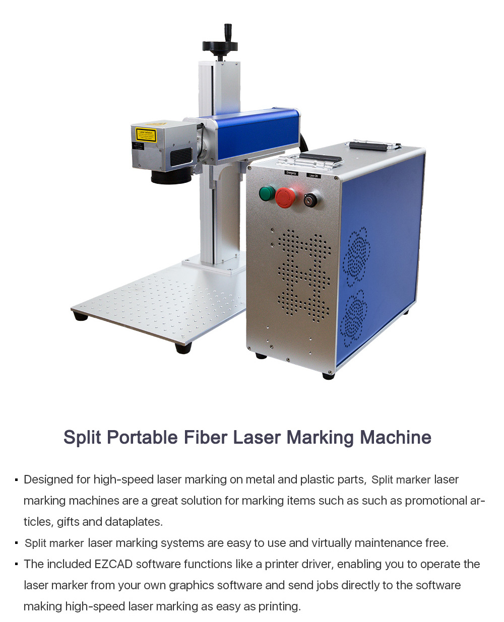 CNC Fiber Laser Marking Machine for Stainless Steel (HSGQ-20W)
