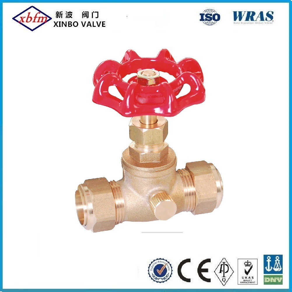 Brass Compression Stop Valve with Drain Waste