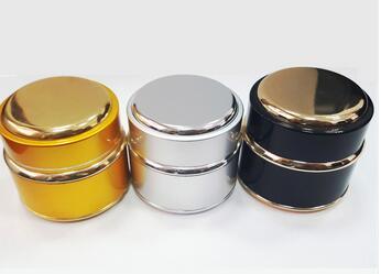 Luxury Black Empty 15/20/30/50g Aluminum Jar Cream Jar, Cosmetic Packaging