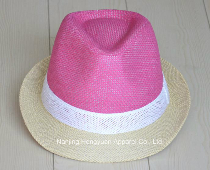 Children Hot Sale Summer Paper Straw Bucket Hat (HY16050411/HY160504112)