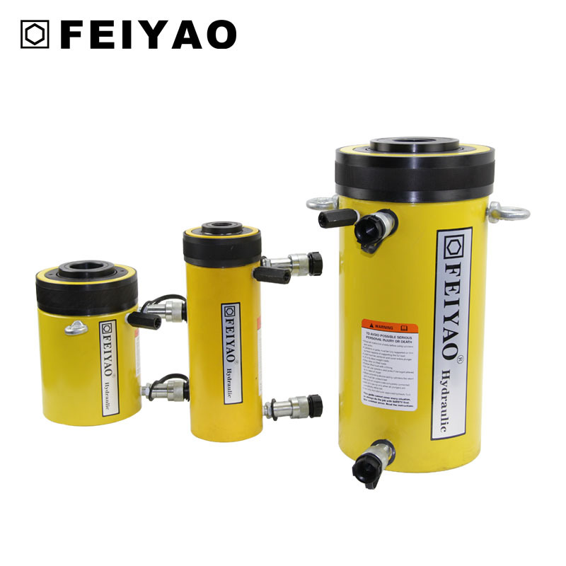 Double Acting Relief Valves Compact Hydraulic Hollow Plunger Cylinder