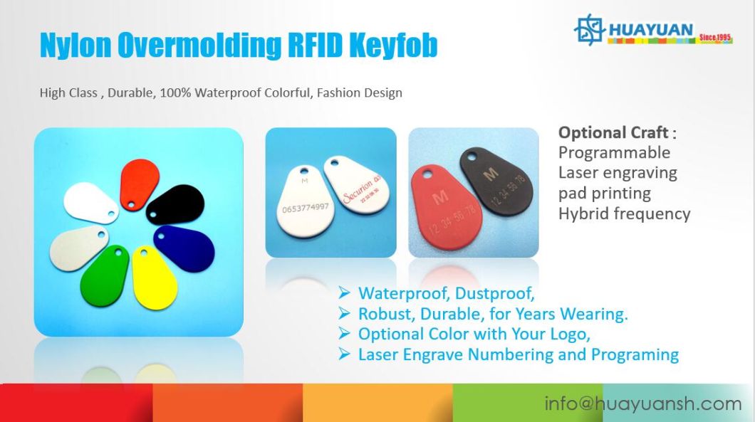 Nylon Overmoulded reliable Em4200 RFID Key fobs