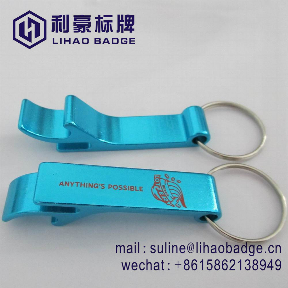 Anodized Aluminum Bottle Opener with Key Ring