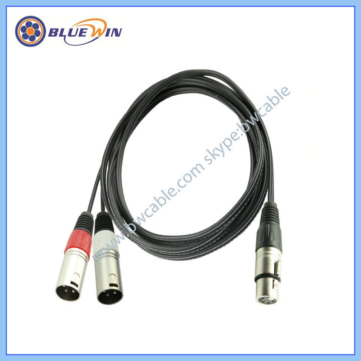 DMX Y Cable Cable Adapter 5pin XLR Male to 2 3pin XLR Female