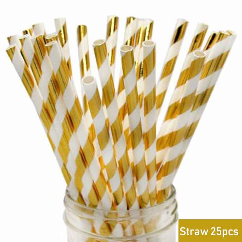 Pink White Gold Plate Cup Paper Napkin Straw Disposable Tableware Set for Wedding Kids Birthday Party Decoration Favors Supplies