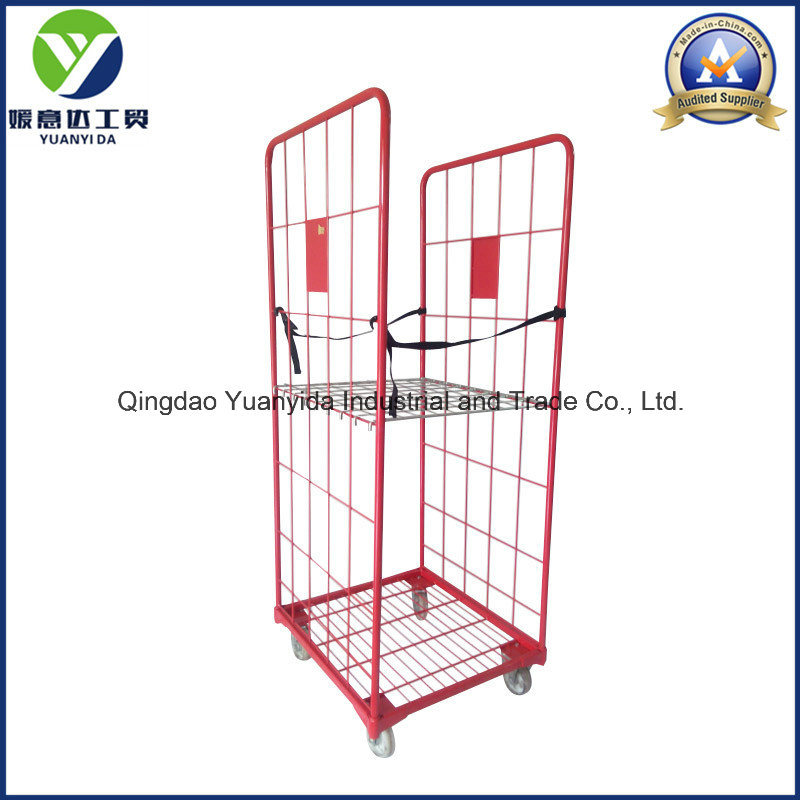 Euro Warehouse Logistic and Storage Cart with Shelf