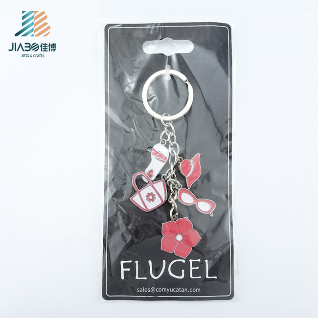 Jiabo Custom Made Metal Shopping Girl Keychain