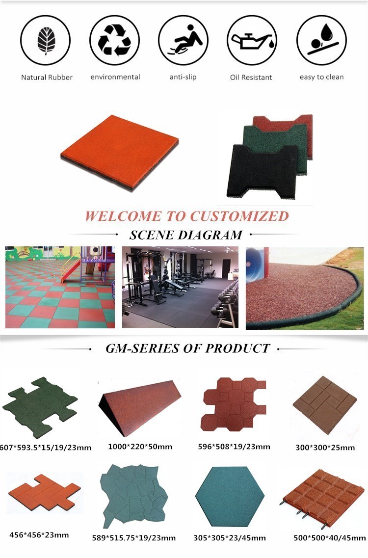 Kindgarten Playground Rubber Tiles Outdoor Rubber Tile Playground Rubber Flooring