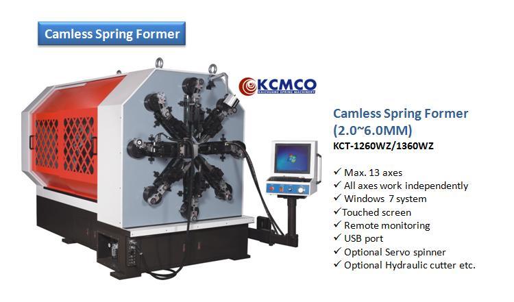 KCT-1260WZ 6mm Camless CNC Spring Forming Machine With Rotation and Spinner