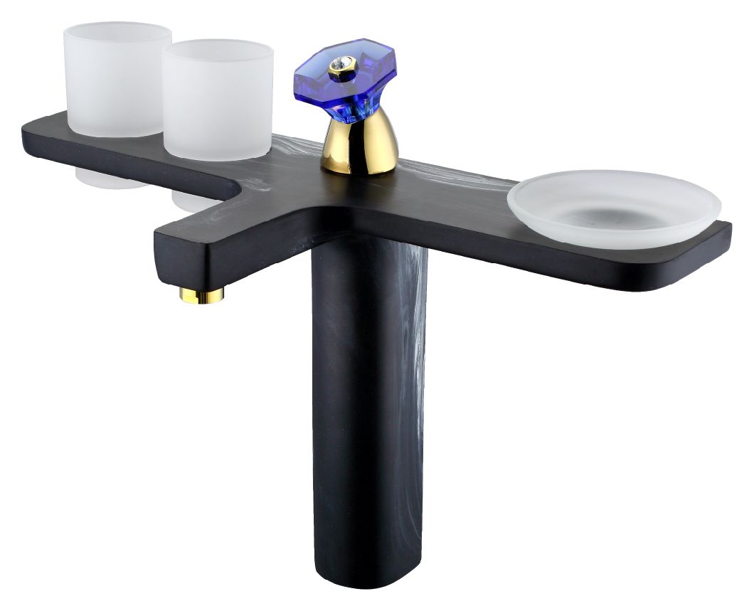 Luxury Single Handle Marble Brass Bathroom Basin Mixer Faucet (ZF-1013)