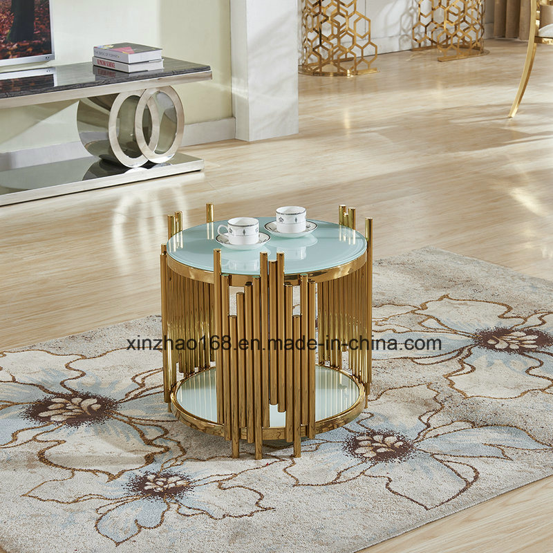 Modern Home Furniture Stainless Steel Oval Coffee Table