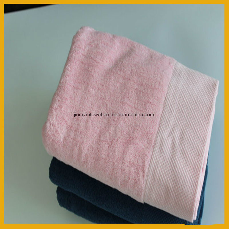 32s Plain Embroideried Design White Hotel Bath Towel