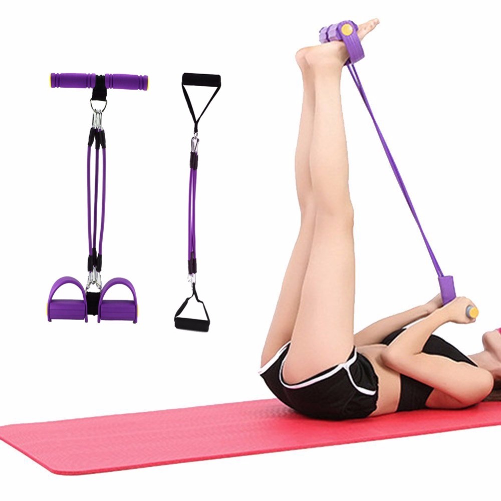 Portable Home Gym Training Kit Fitness Equipment Situps Stretching Chest Expander Exercise Resistance Tension Band with Handles