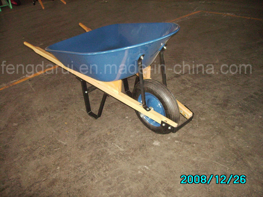 Popular Wooden Handle Metal Wheel Barrow (WH5400) with Air Wheel