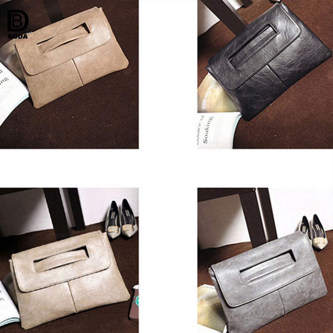 Fashion Ladies PU Leather Evening Clutch Bag with Big Capacity