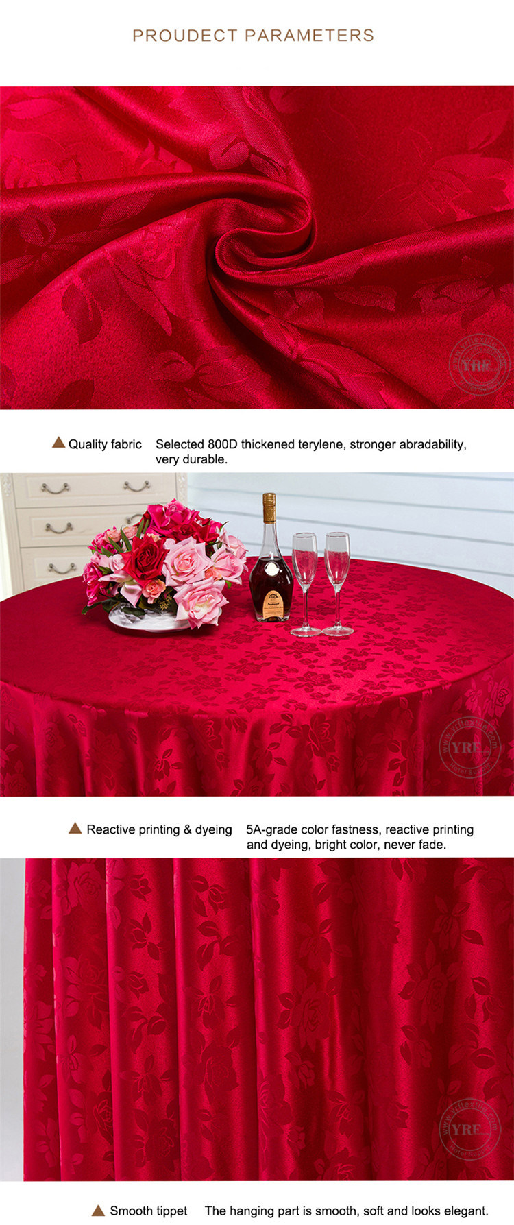 Cheap Hot Sale Round Wedding Hotel Plaid Table Cloth