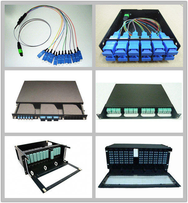 Rack Mounted MPO Patch Panel with 1u Fiber Optic Patch Panel with Cold Rolled Steel