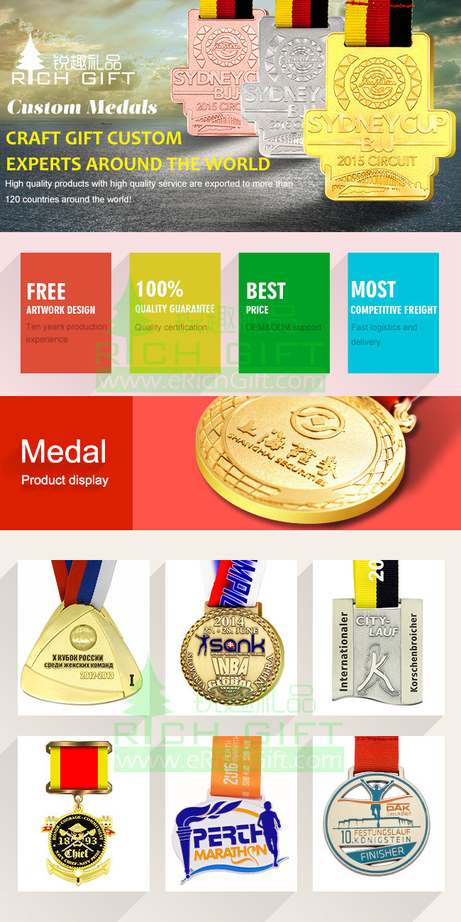 Cheap Custom 3D Zinc Alloy Metal Enamel Olympic Running Sport Finisher Soccer Blank Gold Golden Marathon Award Military Honor Souvenir Badge Medal No Minimum
