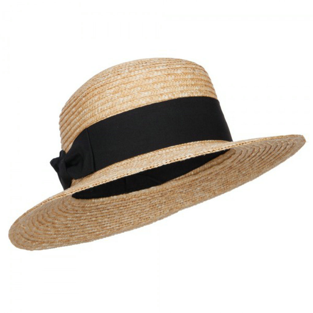 Fashion Factory Upf 50+ Wheat Straw Boater Paper Summer Hat