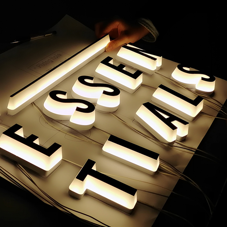 Outdoor Waterproof LED Acrylic Letters Customize Sign Back LED Light