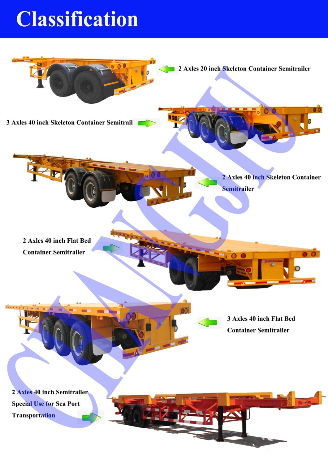 3 Axles 40FT Container Flat Bed / Skeleton /Cargo Side Wall /Utility Cargo /Low Bed / Fuel Tank/ Cement Tank/Dumper /Wing Open Van Curtainer Truck Semi Trailer