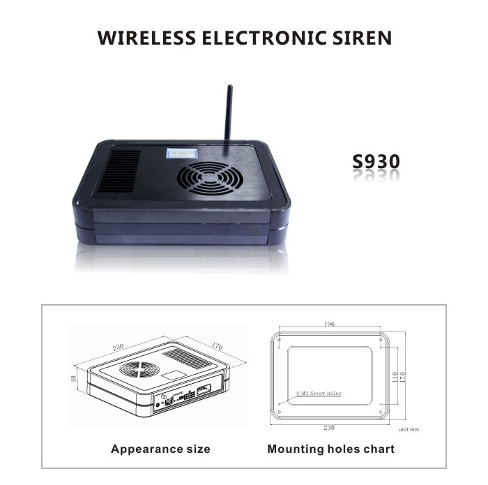 Wireless Sound off Signal Console Electronic 300W Police Siren