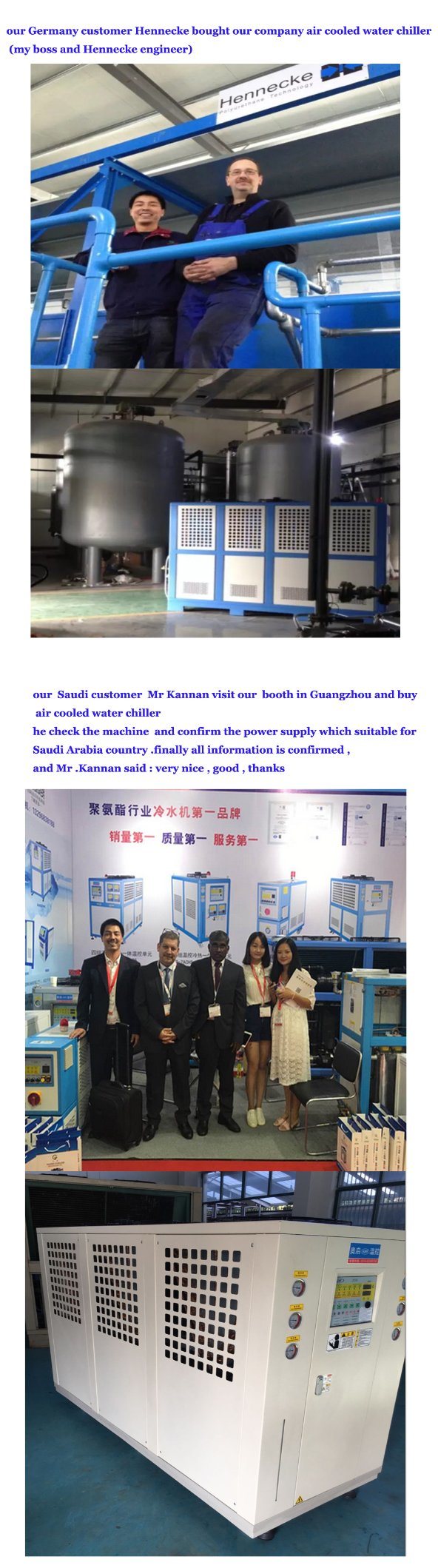 Plastic Used Water Cooling System Water Chiller with Different Types