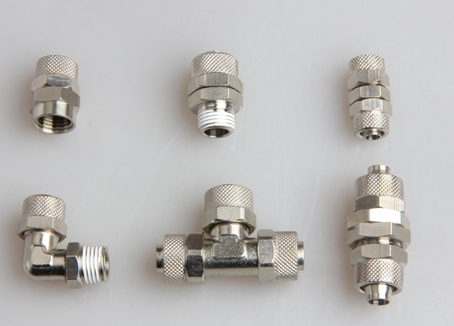 Rapid Screw Fitting Quick Connector Male Tee Tube to Thread