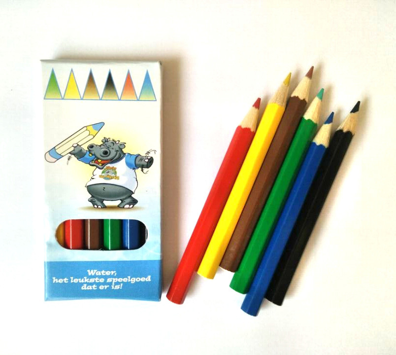 6PCS Short Color Pencils for Promotion Packed in 4c Printing Paperbox