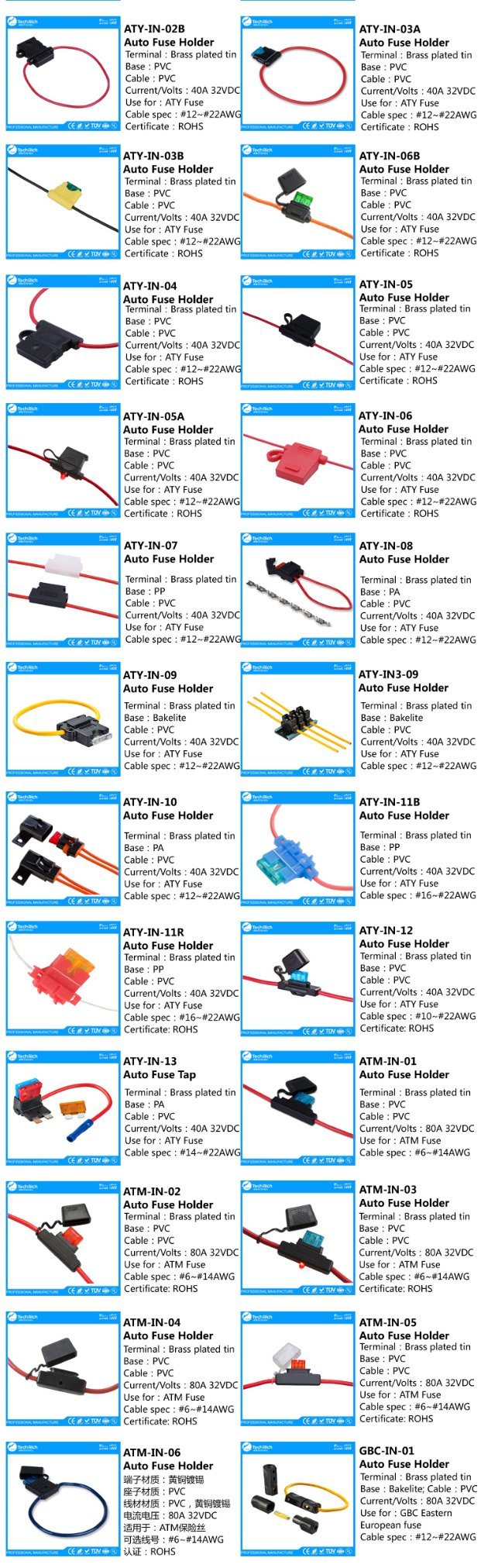 OEM Mini ATM ATO Waterproof Circuit Blade Car Inline Auto Fuse Holder