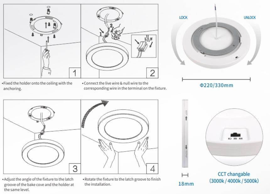 IP44 Microwave Sensor Small LED Round Panel Light